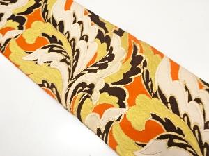 アンティーク　草葉模様織り出し袋帯（材料）